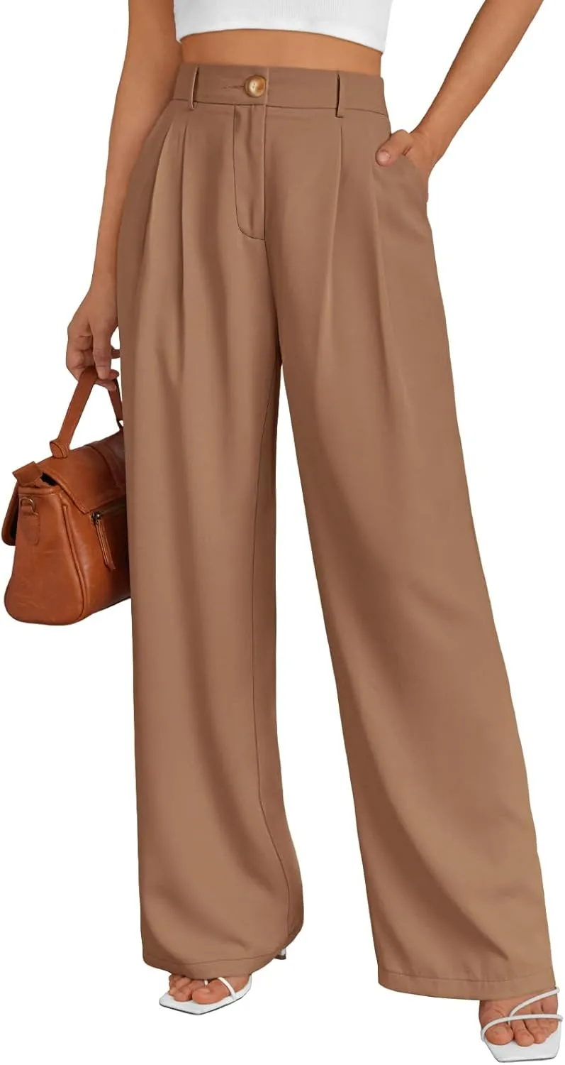 AUTOMET Womens Wide Leg Dress Pants Business Casual Work Outfits
