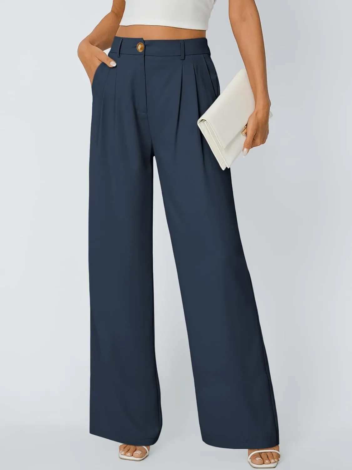 AUTOMET Womens Wide Leg Dress Pants Business Casual Work Outfits