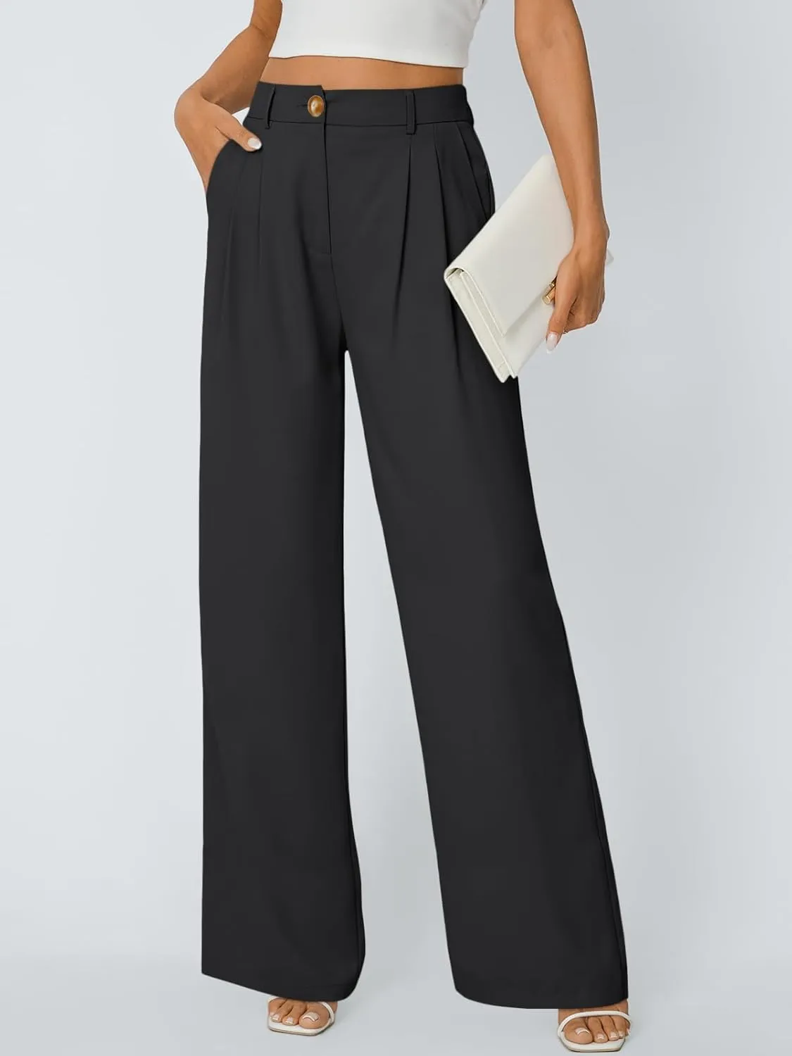 AUTOMET Womens Wide Leg Dress Pants Business Casual Work Outfits