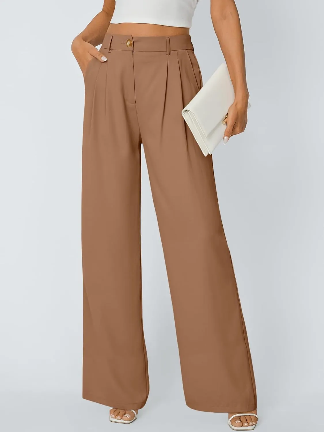 AUTOMET Womens Wide Leg Dress Pants Business Casual Work Outfits