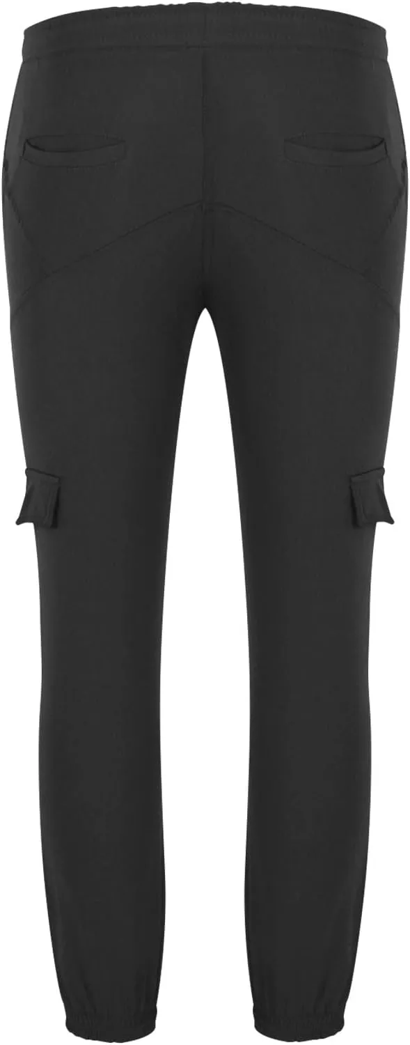 Aymnlox Mens Casual Cargo Pants Baggy Solid Slim Fit Joggers Sweatpants Outdoor Hiking Athletic Gym Trouser with Multi Pocket