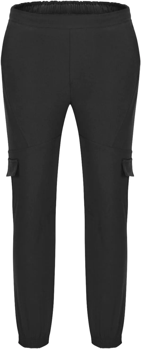 Aymnlox Mens Casual Cargo Pants Baggy Solid Slim Fit Joggers Sweatpants Outdoor Hiking Athletic Gym Trouser with Multi Pocket