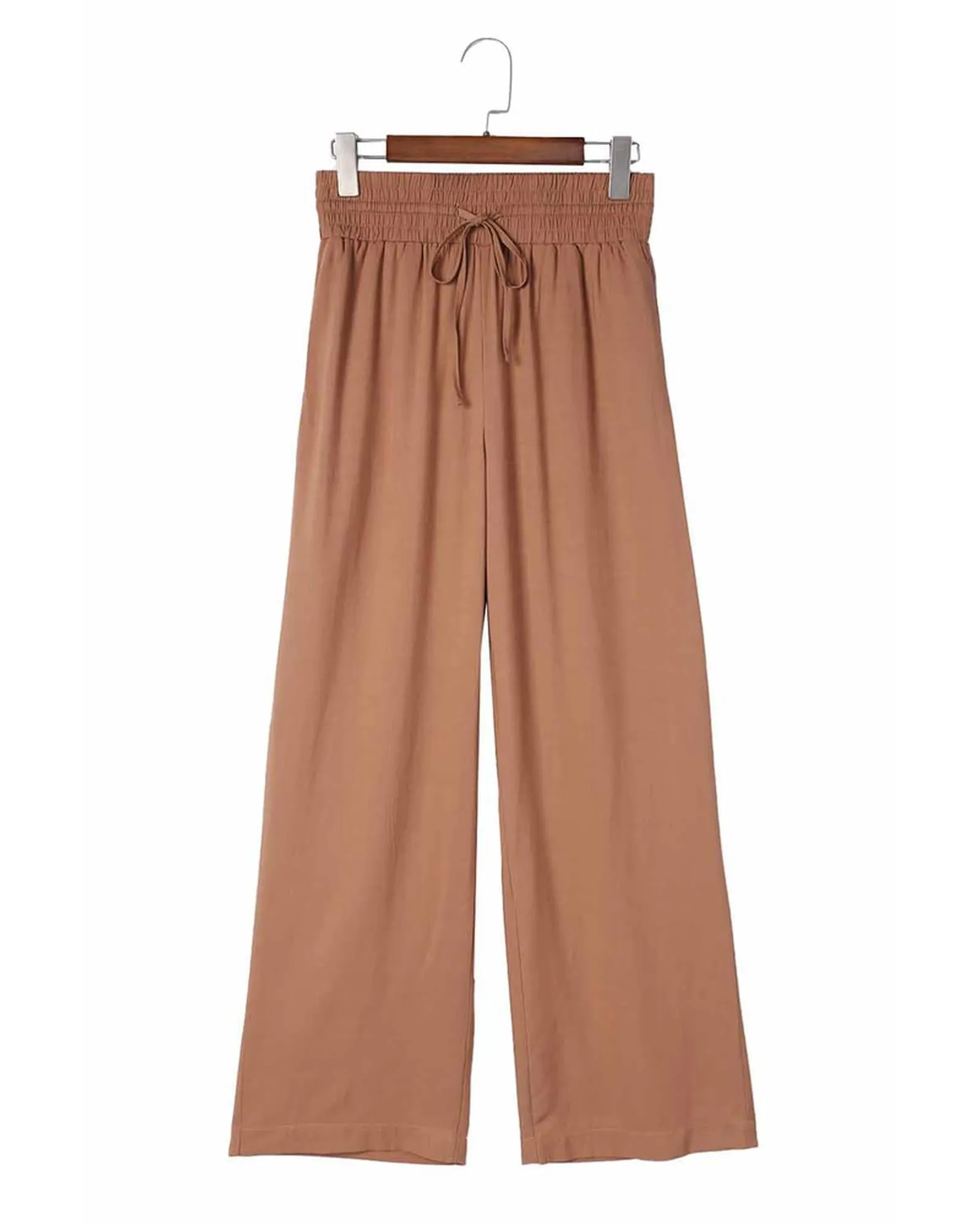 Azura Exchange Elastic Waist Casual Wide Leg Pants - L
