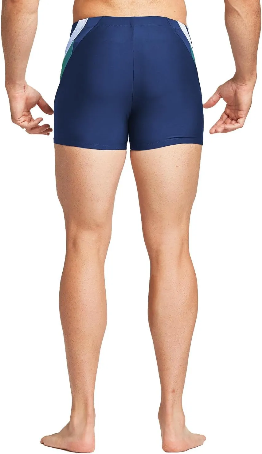 baleaf Men's Square Leg Athletic Swim Jammers Durable Training Splice Team Swimsuit