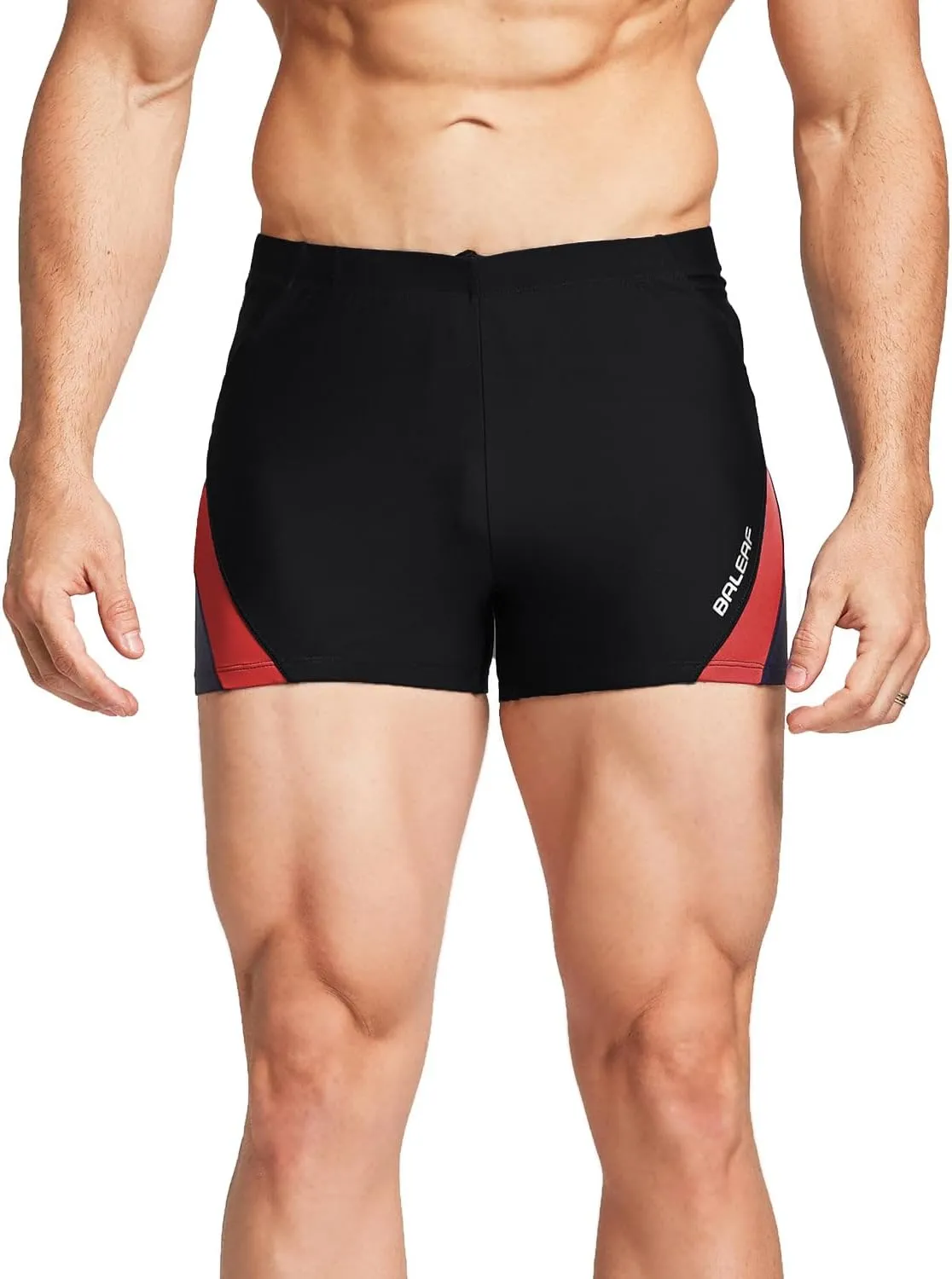 baleaf Men's Square Leg Athletic Swim Jammers Durable Training Splice Team Swimsuit