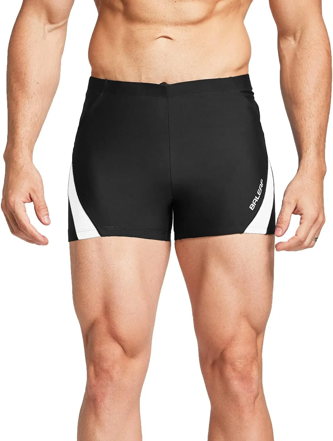 baleaf Men's Square Leg Athletic Swim Jammers Durable Training Splice Team Swimsuit