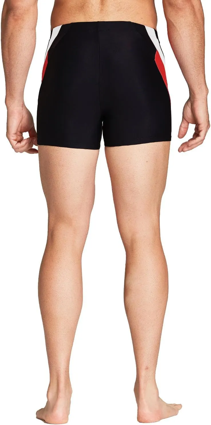 baleaf Men's Square Leg Athletic Swim Jammers Durable Training Splice Team Swimsuit