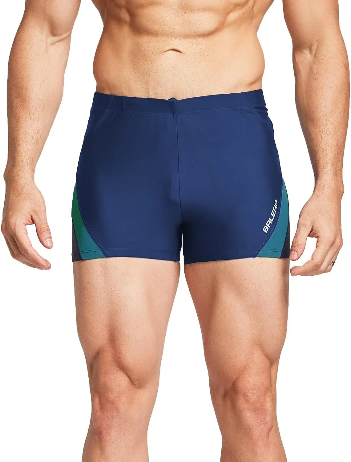 baleaf Men's Square Leg Athletic Swim Jammers Durable Training Splice Team Swimsuit
