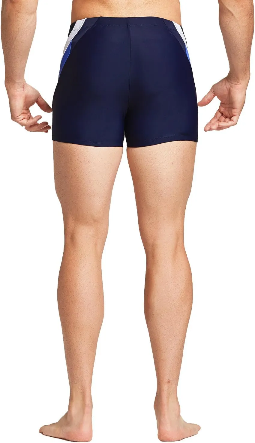 baleaf Men's Square Leg Athletic Swim Jammers Durable Training Splice Team Swimsuit