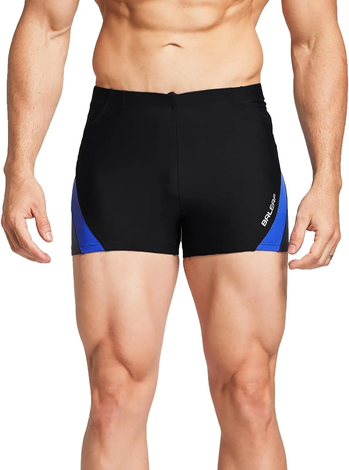 baleaf Men's Square Leg Athletic Swim Jammers Durable Training Splice Team Swimsuit