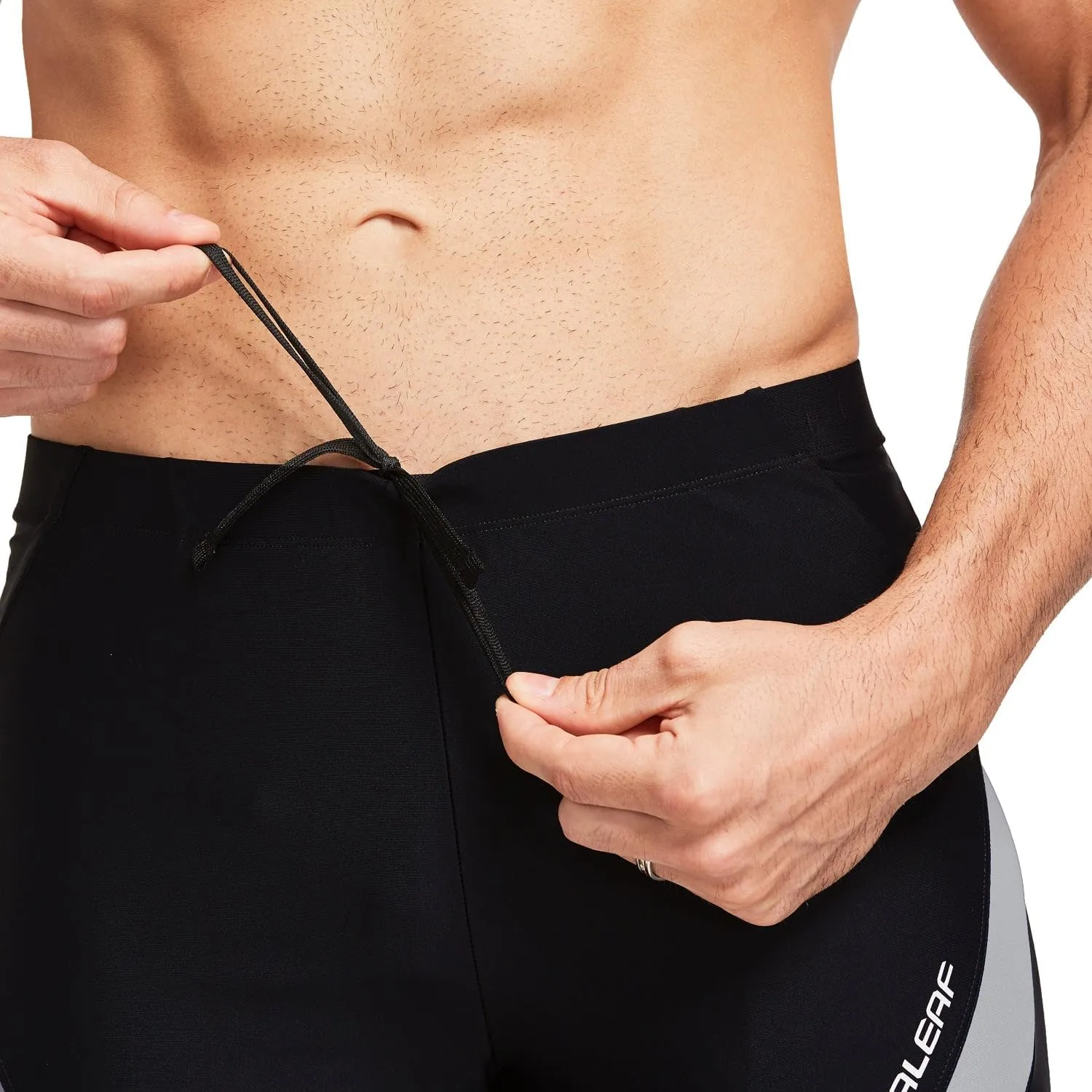 baleaf Men's Square Leg Athletic Swim Jammers Durable Training Splice Team Swimsuit