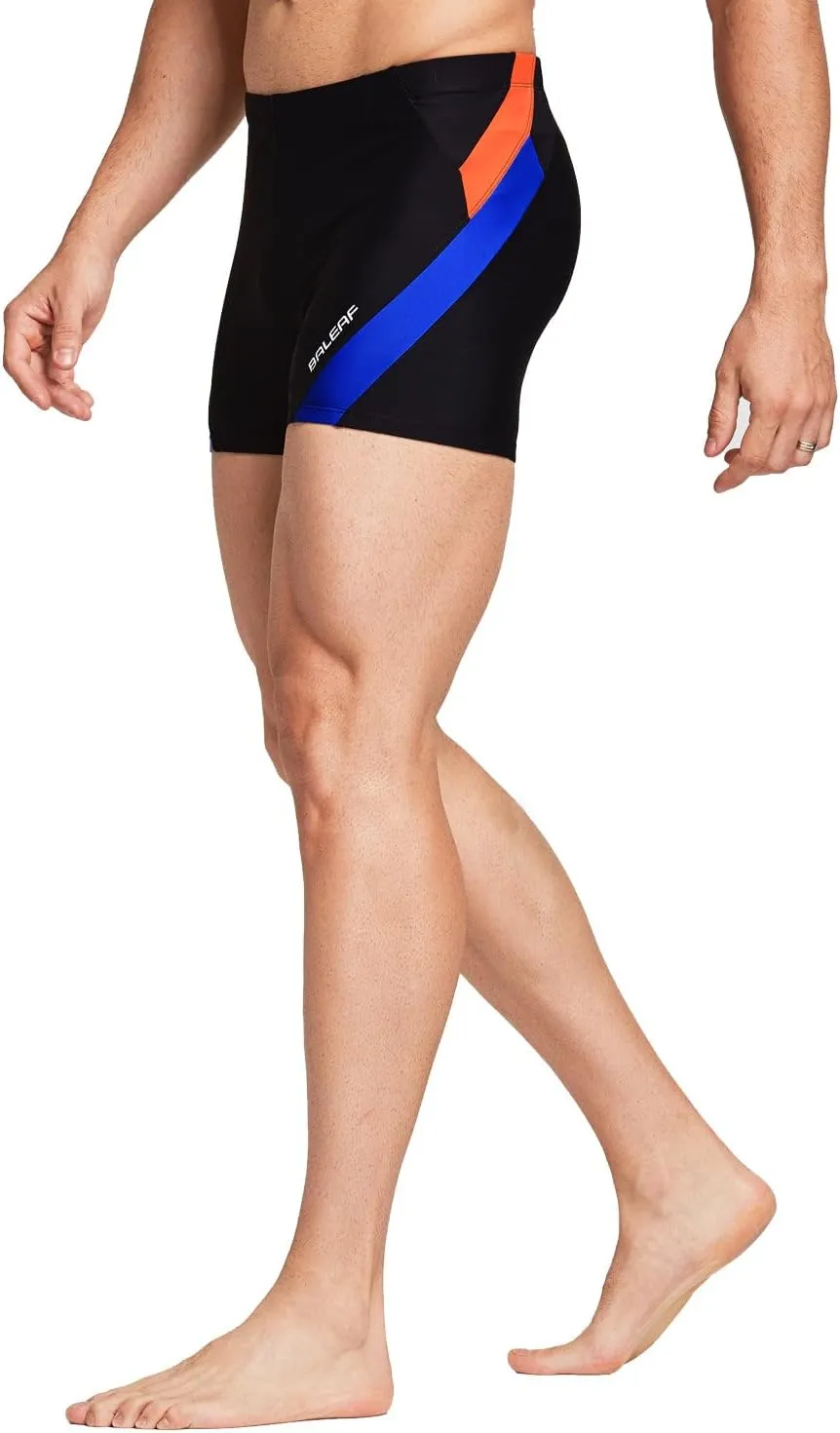baleaf Men's Square Leg Athletic Swim Jammers Durable Training Splice Team Swimsuit