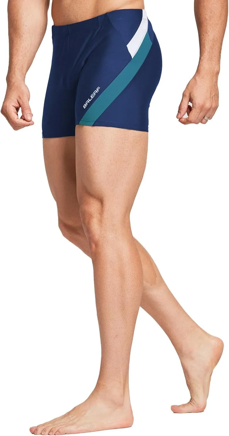 baleaf Men's Square Leg Athletic Swim Jammers Durable Training Splice Team Swimsuit