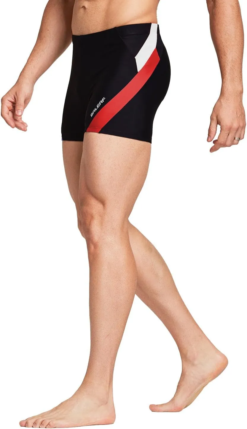 baleaf Men's Square Leg Athletic Swim Jammers Durable Training Splice Team Swimsuit