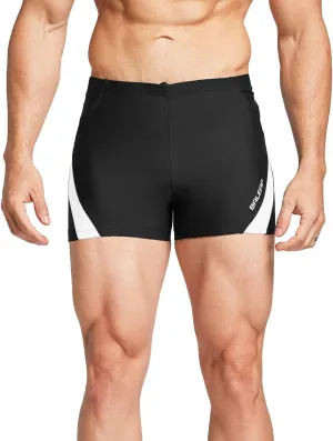baleaf Men's Square Leg Athletic Swim Jammers Durable Training Splice Team Swimsuit