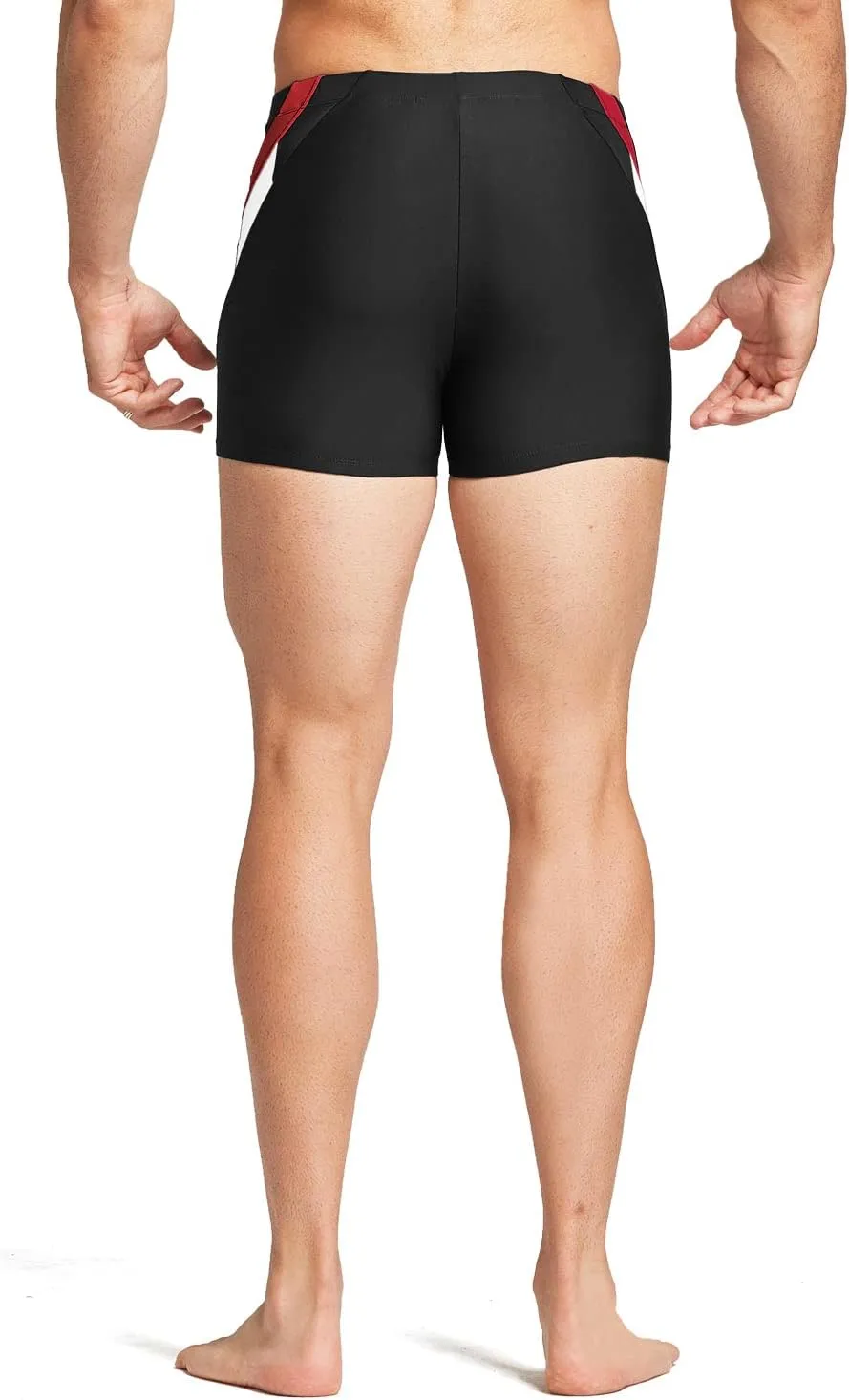 baleaf Men's Square Leg Athletic Swim Jammers Durable Training Splice Team Swimsuit