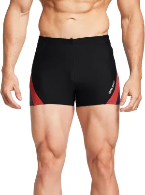 baleaf Men's Square Leg Athletic Swim Jammers Durable Training Splice Team Swimsuit