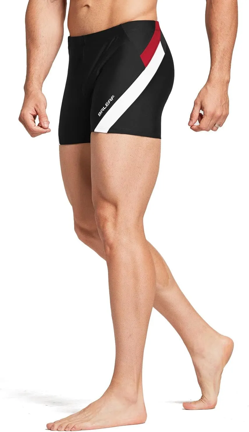 baleaf Men's Square Leg Athletic Swim Jammers Durable Training Splice Team Swimsuit