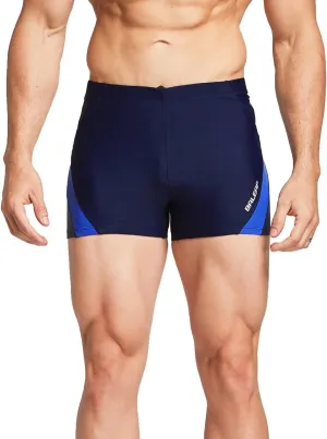 baleaf Men's Square Leg Athletic Swim Jammers Durable Training Splice Team Swimsuit