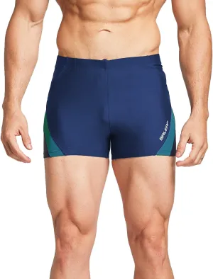 baleaf Men's Square Leg Athletic Swim Jammers Durable Training Splice Team Swimsuit