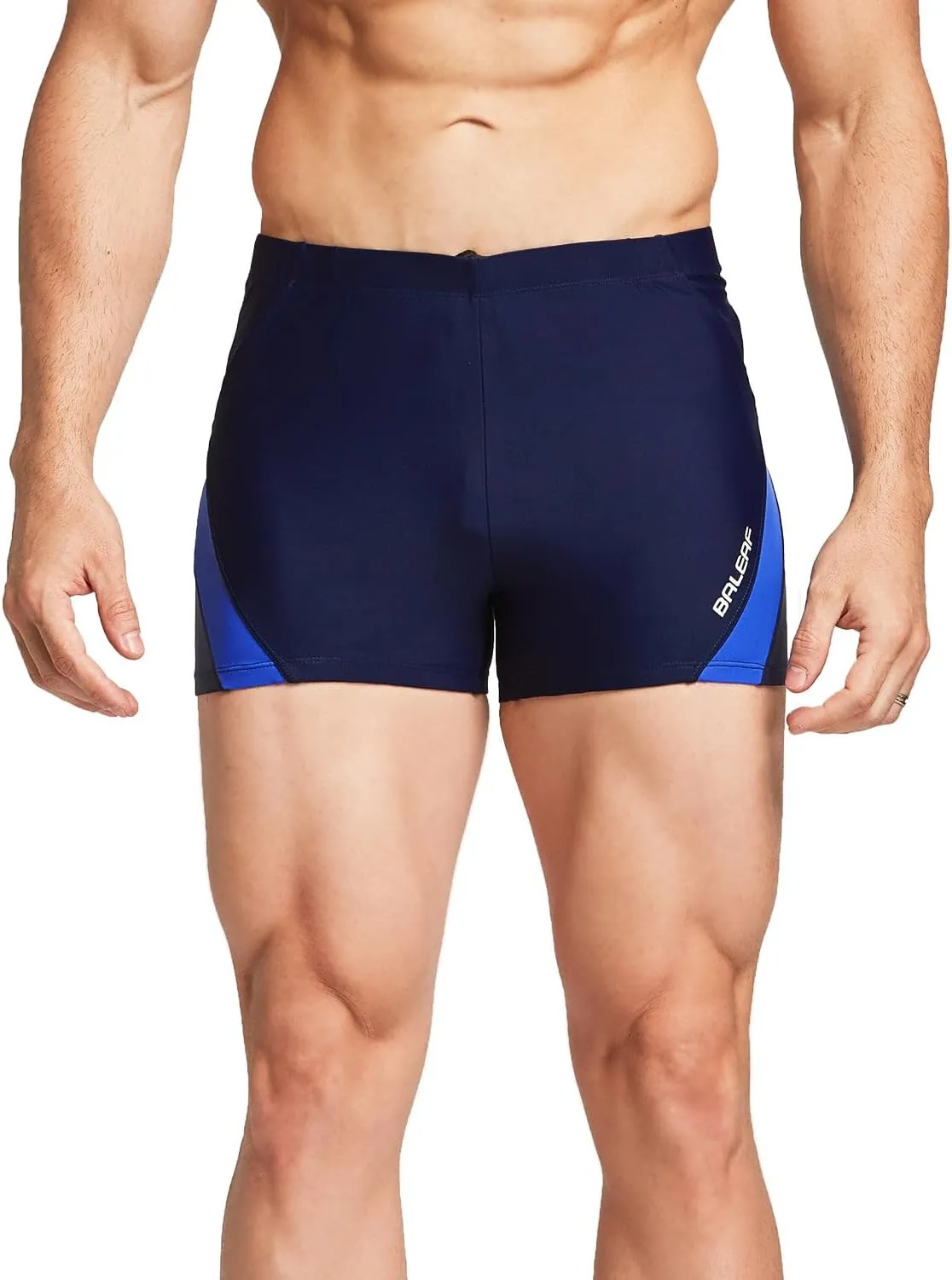 baleaf Men's Square Leg Athletic Swim Jammers Durable Training Splice Team Swimsuit