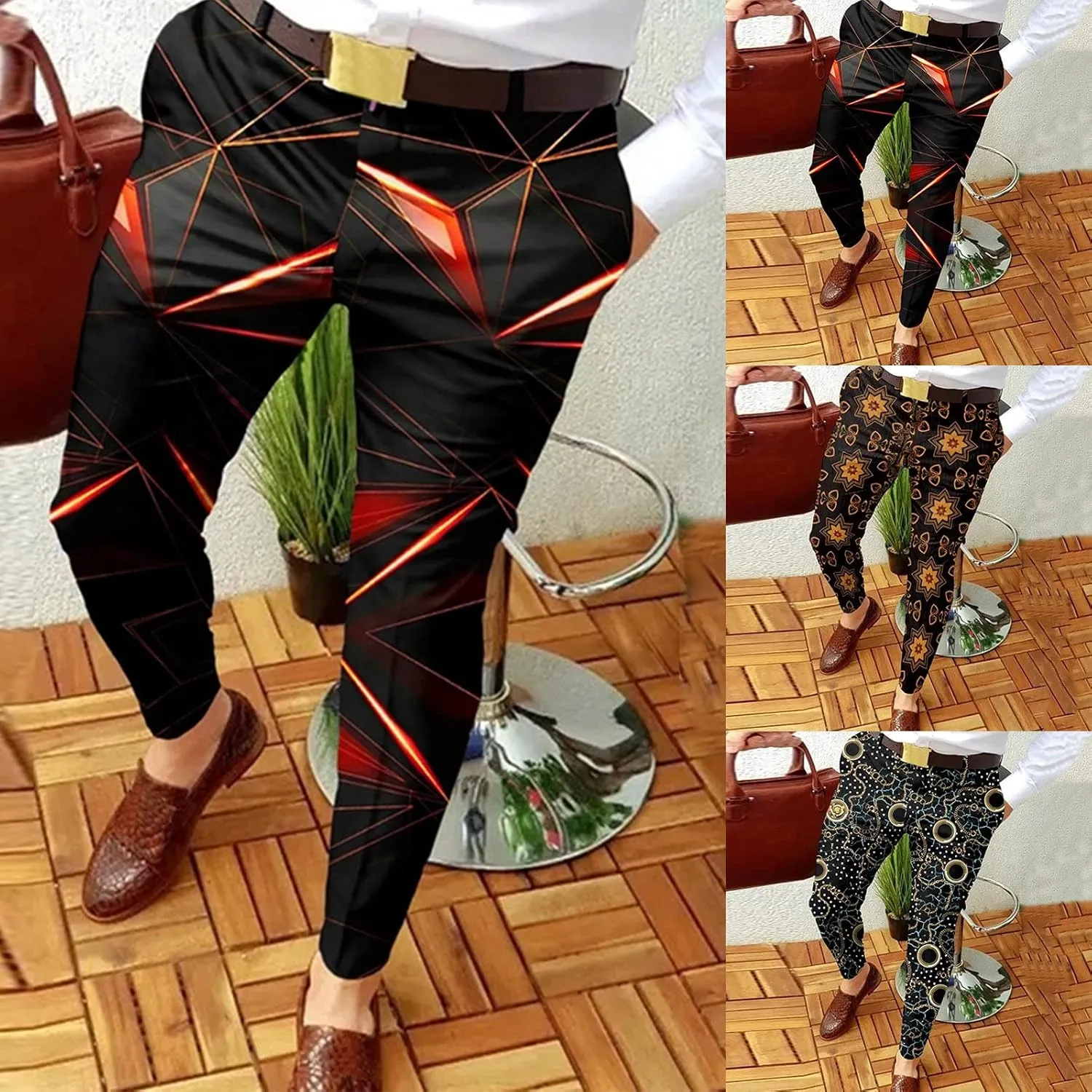 BIFUTON Mens Dress Pants, Mens Stylish Stretch Dress Pants Slim Fit Skinny Chino Pants Mens Party Business Golf Casual Slacks