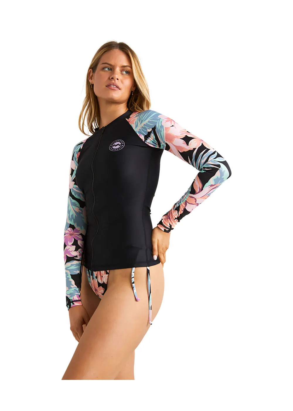 Billabong Womens LS Lycra Zipper Rash Guard