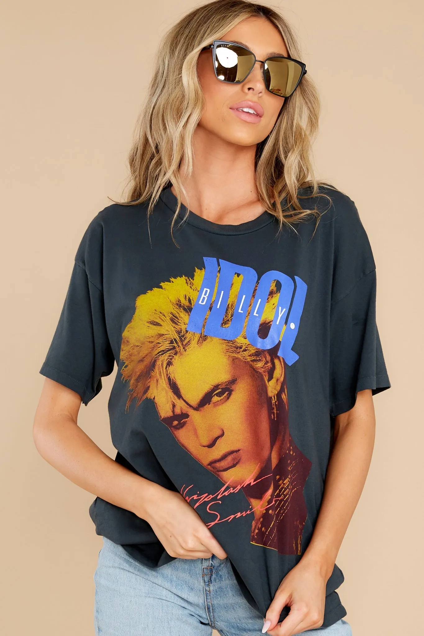 Billy Idol Whiplash Vintage Black Merch Tee