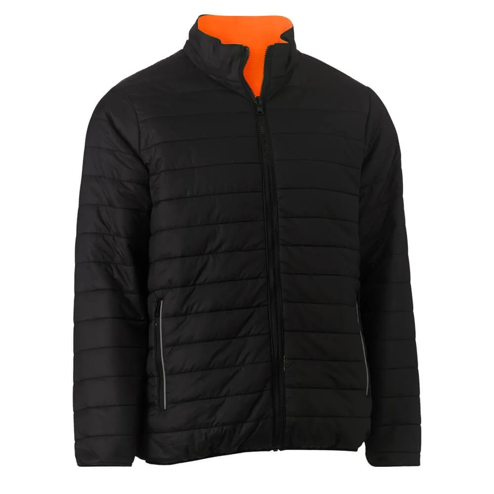Bisley BJ6350HT Hi-Vis Taped Reversible Puffer Jacket Orange