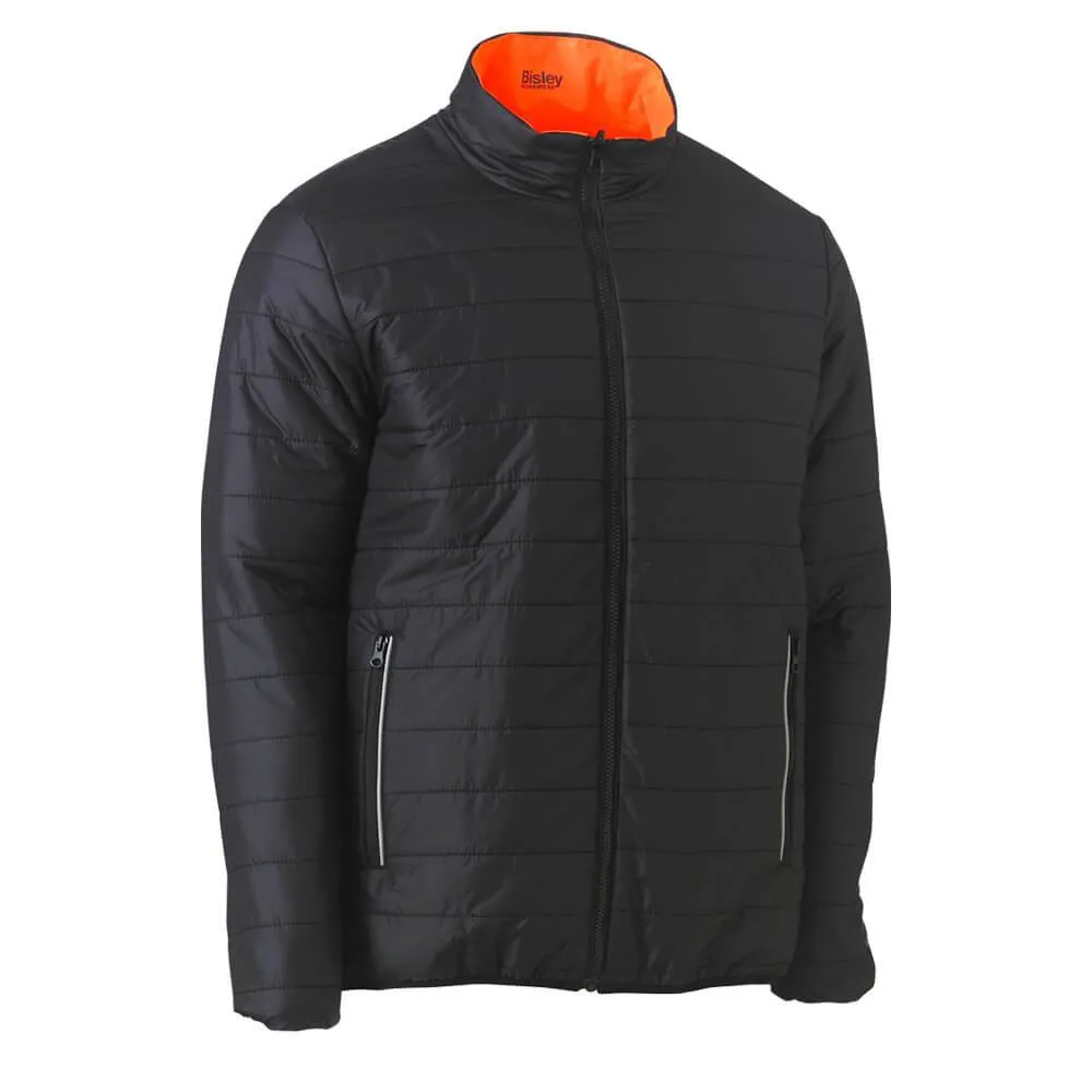 Bisley BJ6350HT Hi-Vis Taped Reversible Puffer Jacket Orange