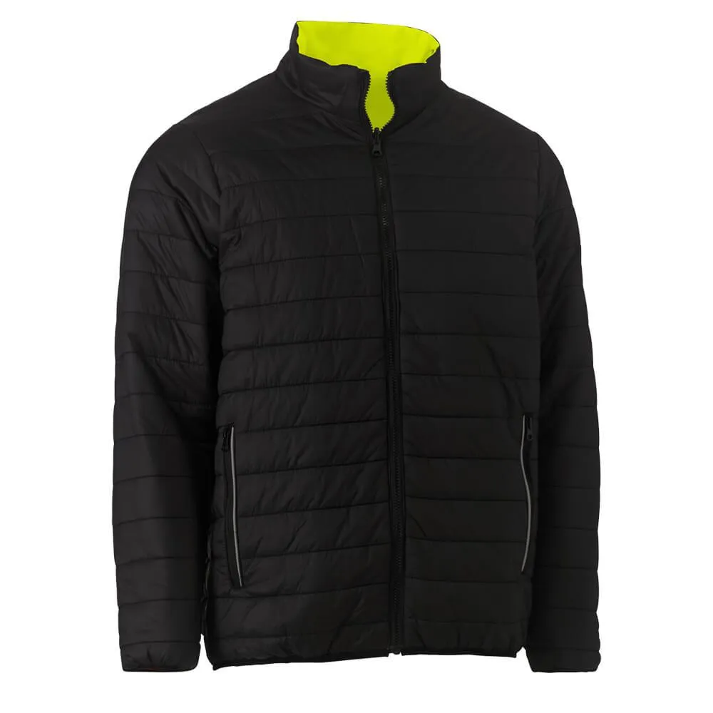 Bisley BJ6350HT Hi-Vis Taped Reversible Puffer Jacket Yellow