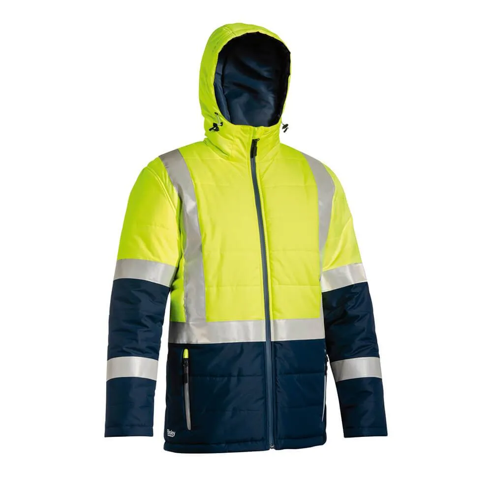 Bisley BJ6929HT Taped Two Tone Puffer Jacket Yellow/Navy