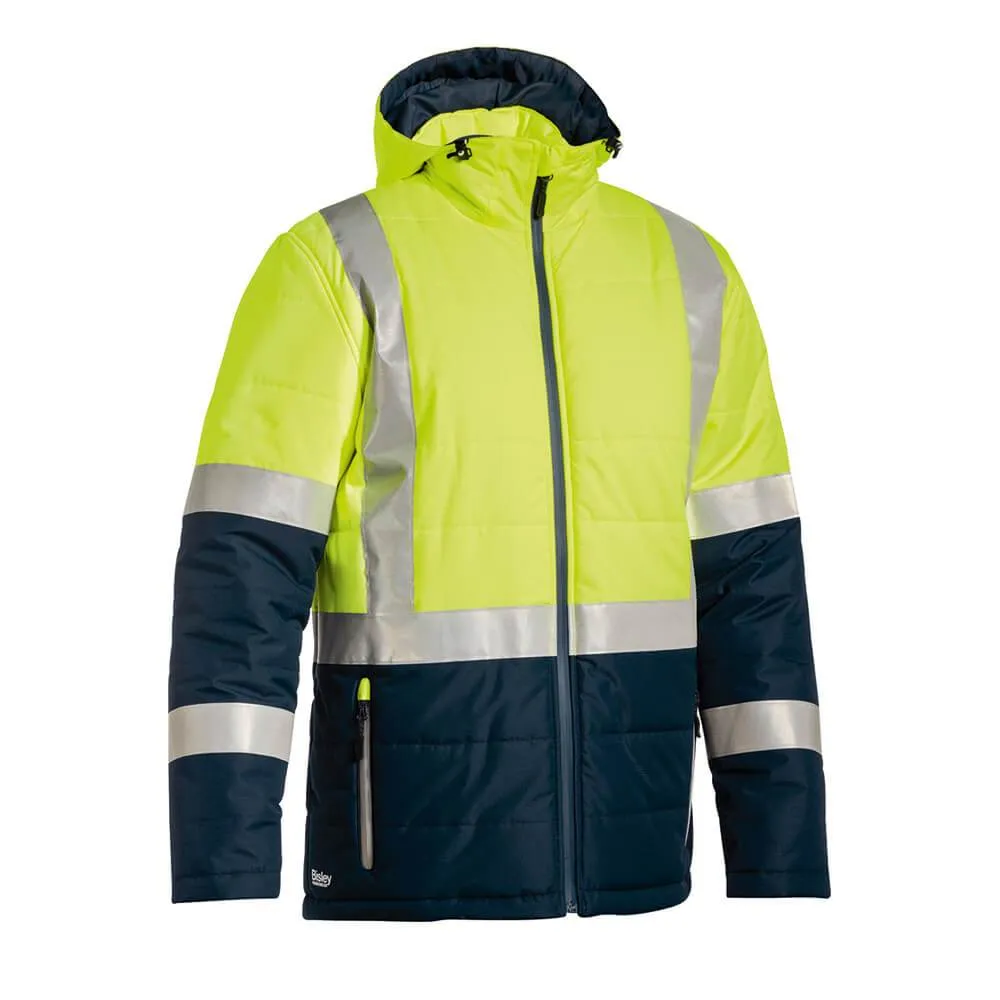 Bisley BJ6929HT Taped Two Tone Puffer Jacket Yellow/Navy