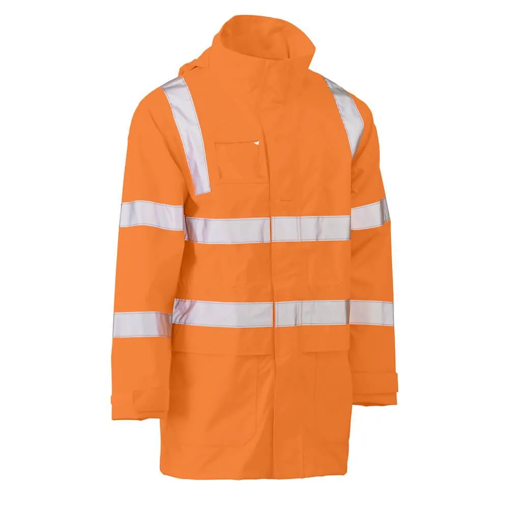 Bisley BJ6964T Hi-Vis Taped Wet Weather Jacket Rail Orange