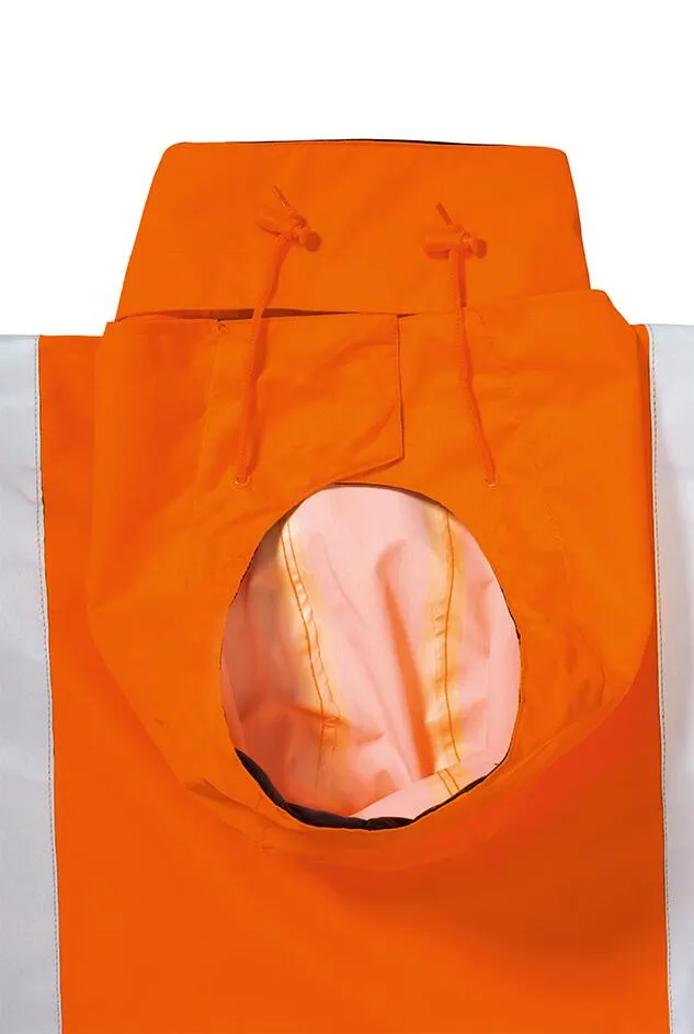 Bisley BJ6966T Hi-Vis Taped Rain Jacket Orange/Navy