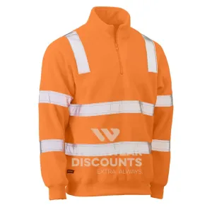 Bisley BK6816T Hi-Vis Taped Fleece Jumper Rail Orange
