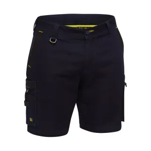Bisley BSHC1335 Flex & Move Stretch Denim Zip Cargo Shorts Denim