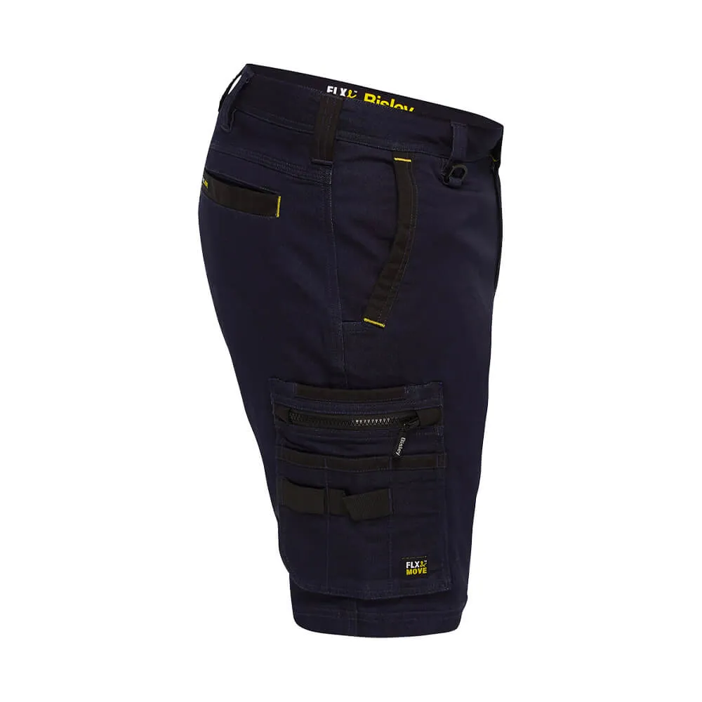 Bisley BSHC1335 Flex & Move Stretch Denim Zip Cargo Shorts Denim