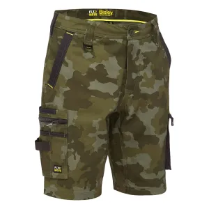 Bisley BSHC1337 Canvas Camo Cargo Short Green - Limited Edition