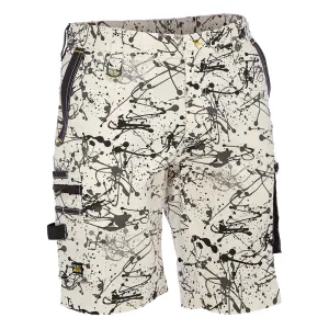 Bisley BSHC1337 Canvas Camo Cargo Short Grey Paint Splatter - Limited Edition