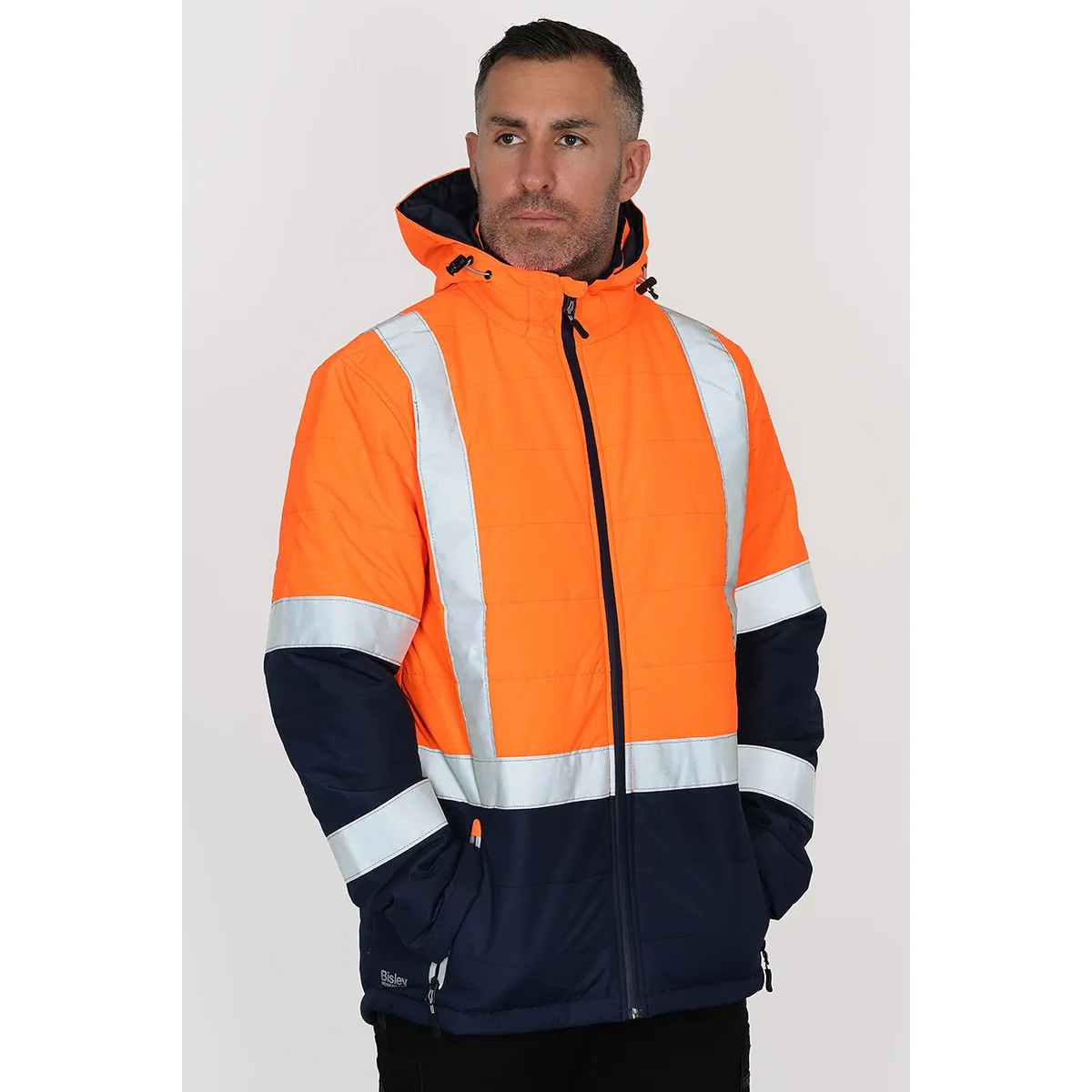 Bisley Taped Two Tone Hi Vis Puffer Jacket