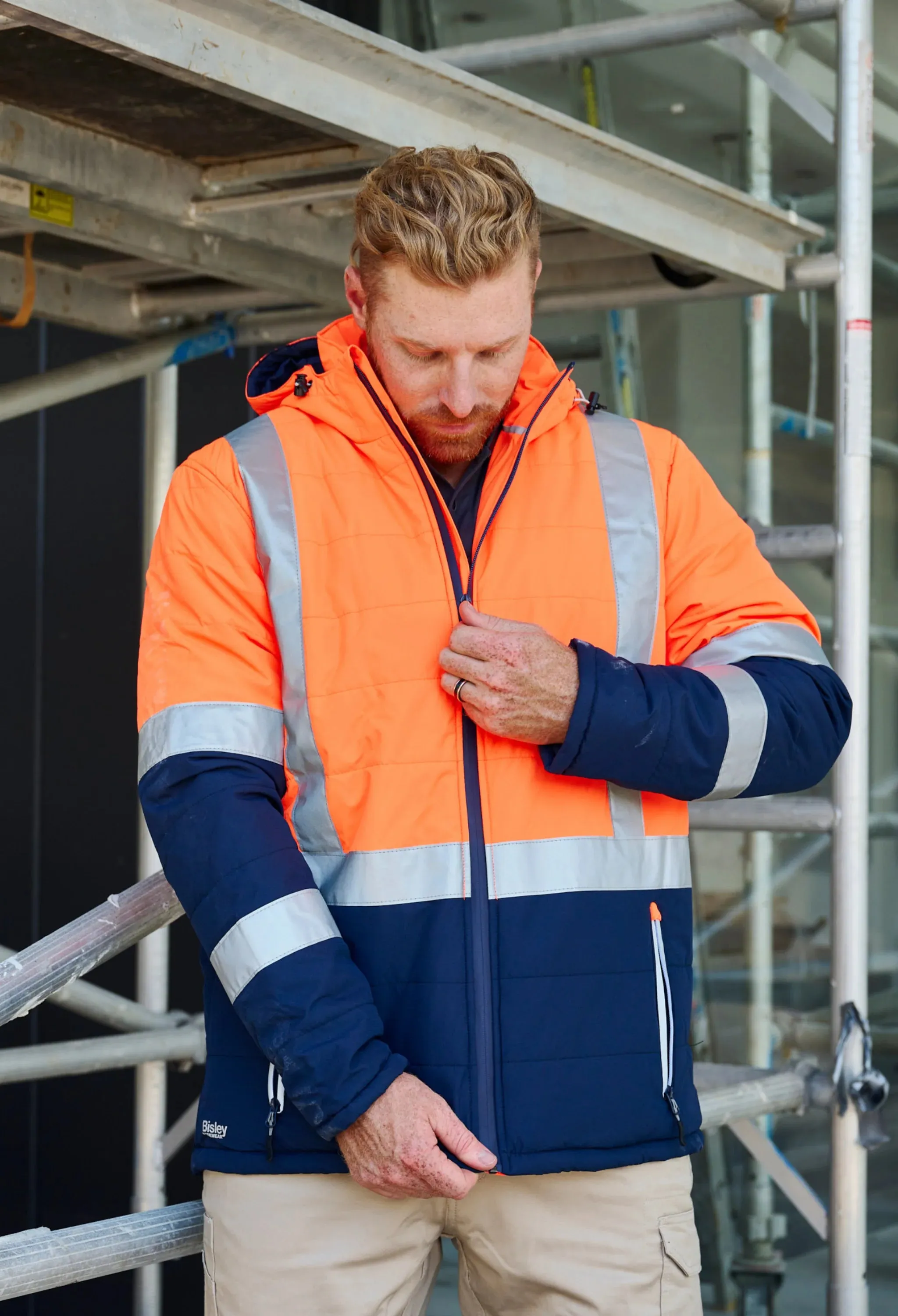Bisley Taped Two Tone Hi Vis Puffer Jacket