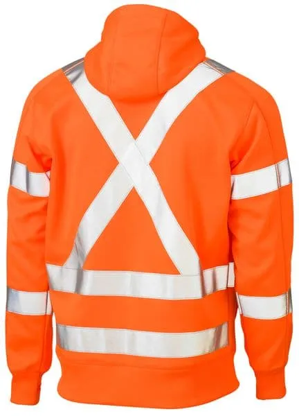 Bisley X Taped Hi Vis Zip Front Fleece Rail orange - Hoodie (BK6819XT)
