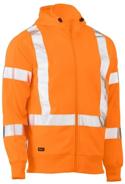 Bisley X Taped Hi Vis Zip Front Fleece Rail orange - Hoodie (BK6819XT)