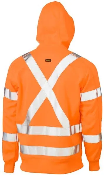 Bisley X Taped Hi Vis Zip Front Fleece Rail orange - Hoodie (BK6819XT)