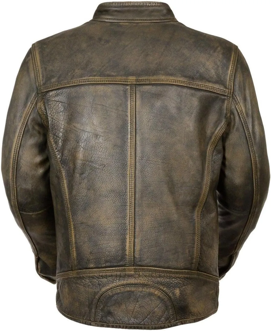 Black Leather Jacket Men - Black Real Lambskin Mens Motorcycle Jacket