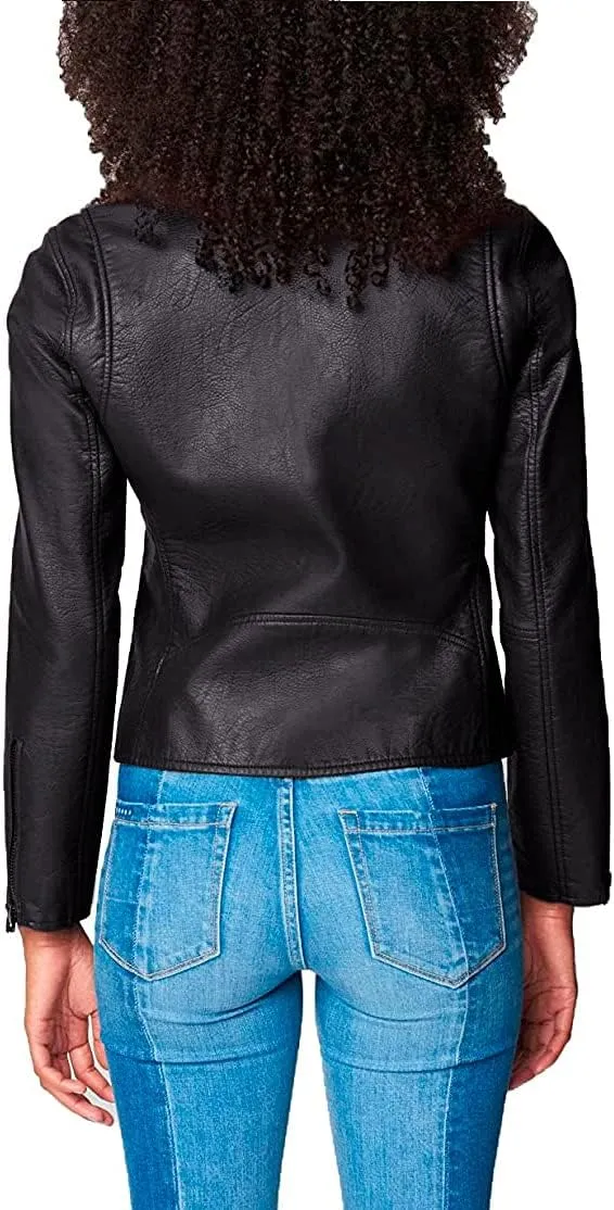 [BLANKNYC] girls Luxury Clothing Vegan Leather Moto Jacket, Comfortable & Stylish Coat