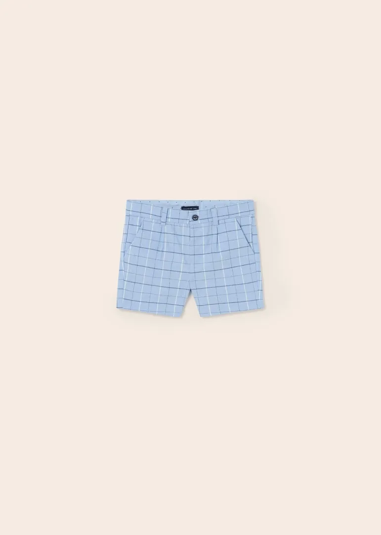 Blue Dressy Linen Vest & Short Set By Mayoral