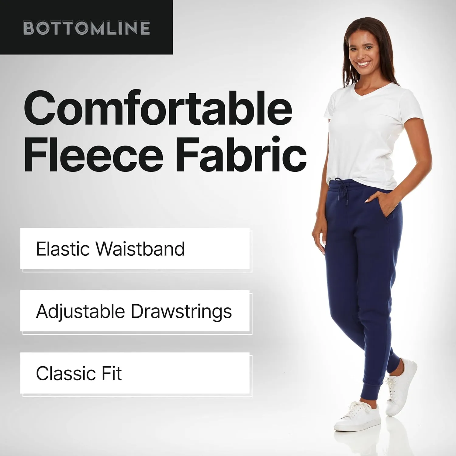 BottomLine 3 Pack Sweatpants Women, Comfortable Womens Sweatpants, Fleece Womens Joggers (Available in Plus)