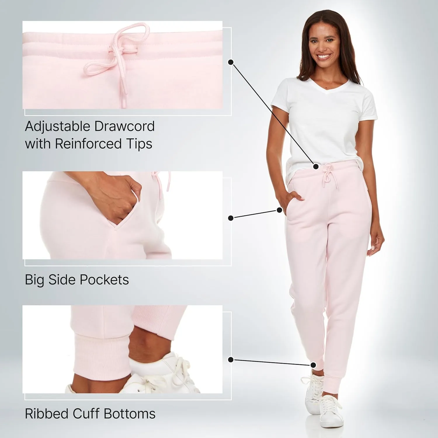 BottomLine 3 Pack Sweatpants Women, Comfortable Womens Sweatpants, Fleece Womens Joggers (Available in Plus)